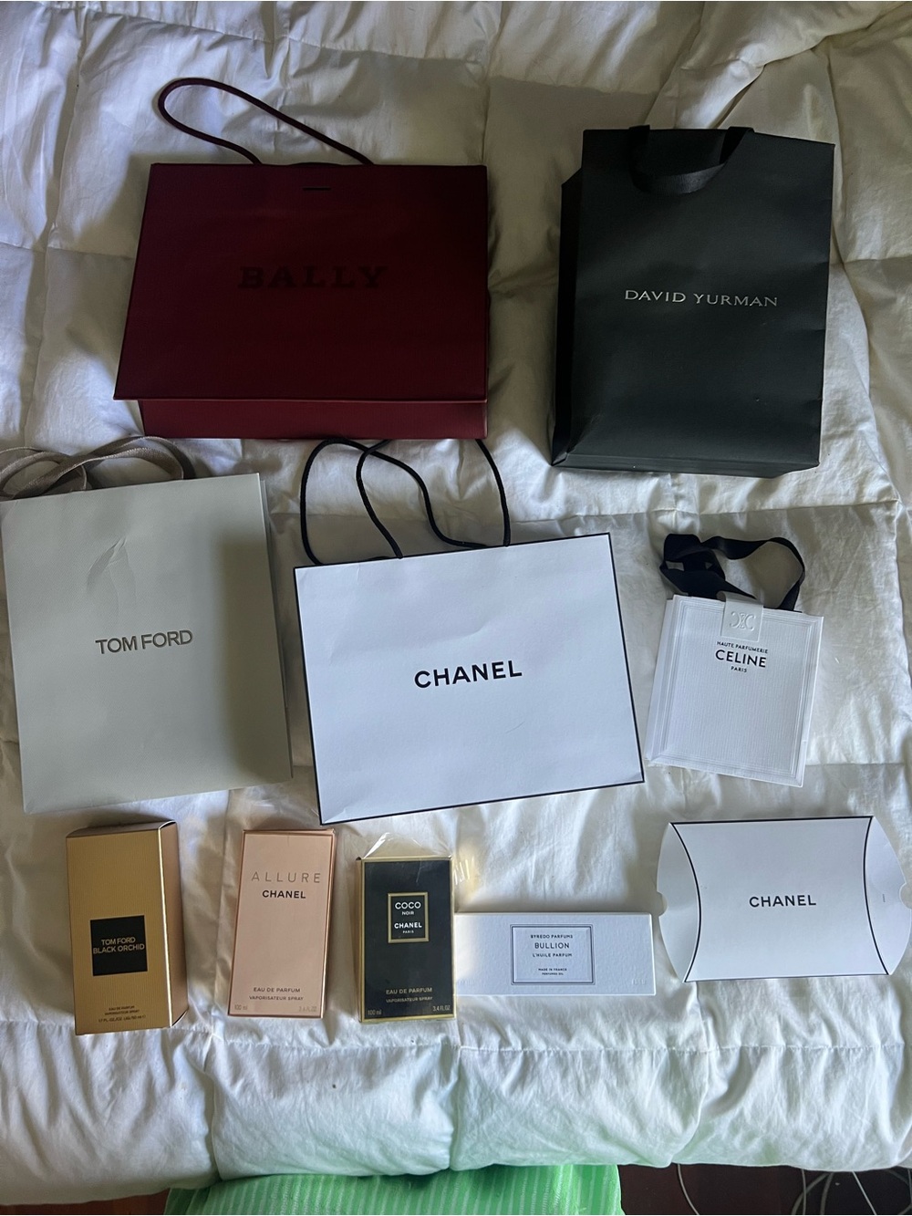 CHANEL + Luxury Shopping Bag & box bundle byredo tom ford Celine Bally yurman